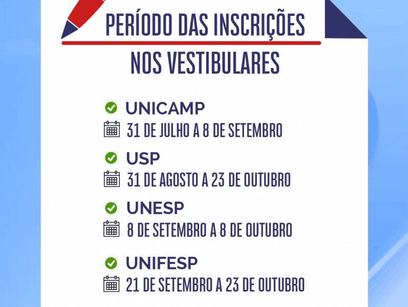 Inscrições para Vestibular