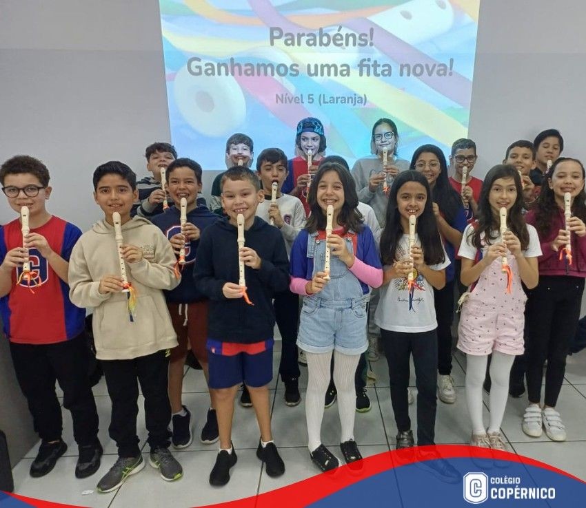 Alunos do 5 °ano B conseguem a sua quinta graduação na flauta doce