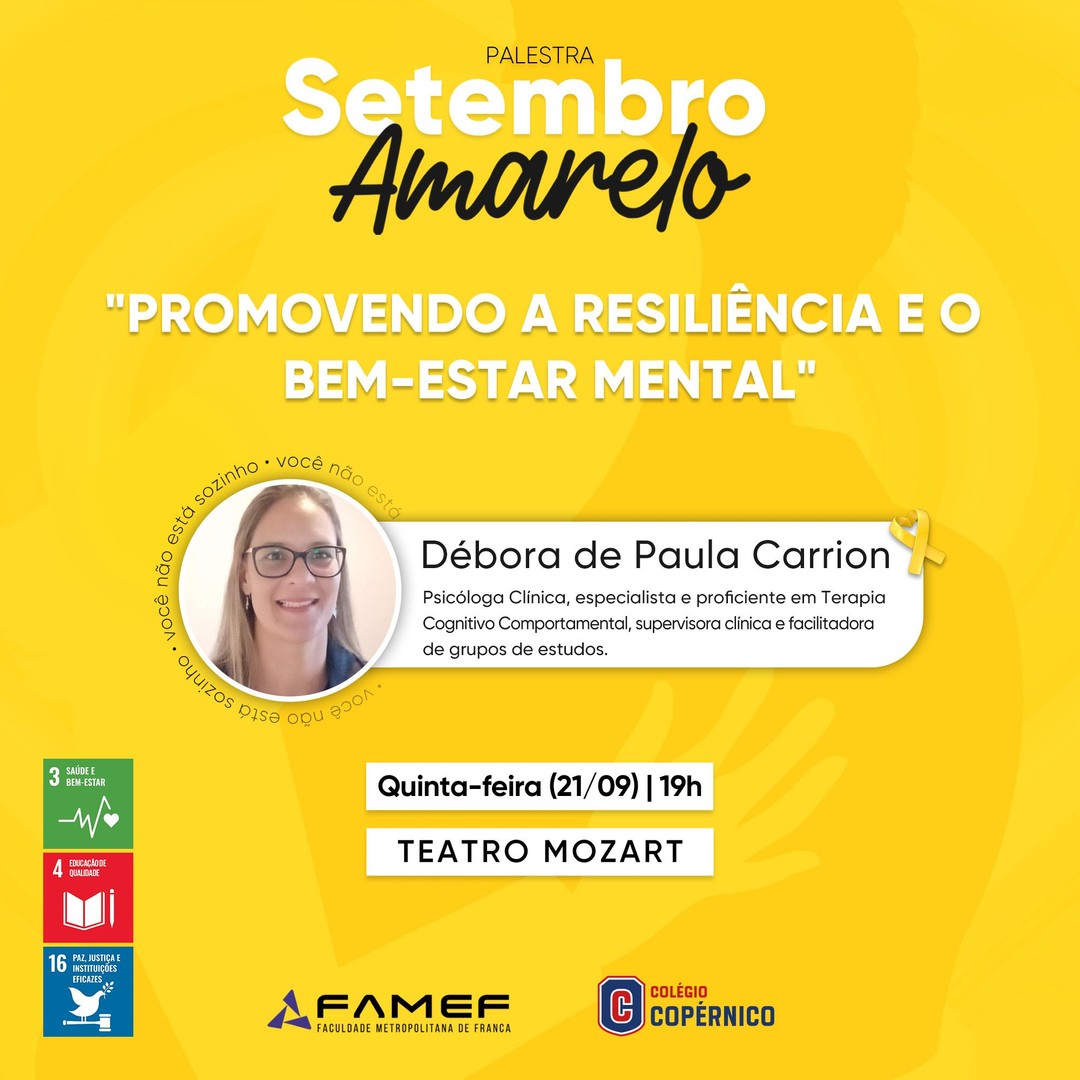 Alunos são conscientizados sobre o Setembro Amarelo